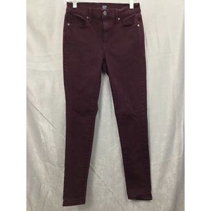 GAP DENIM JUNIORS TRUE SKINNY JEANS SIZE 26 REGULAR STANDARD PURPLE